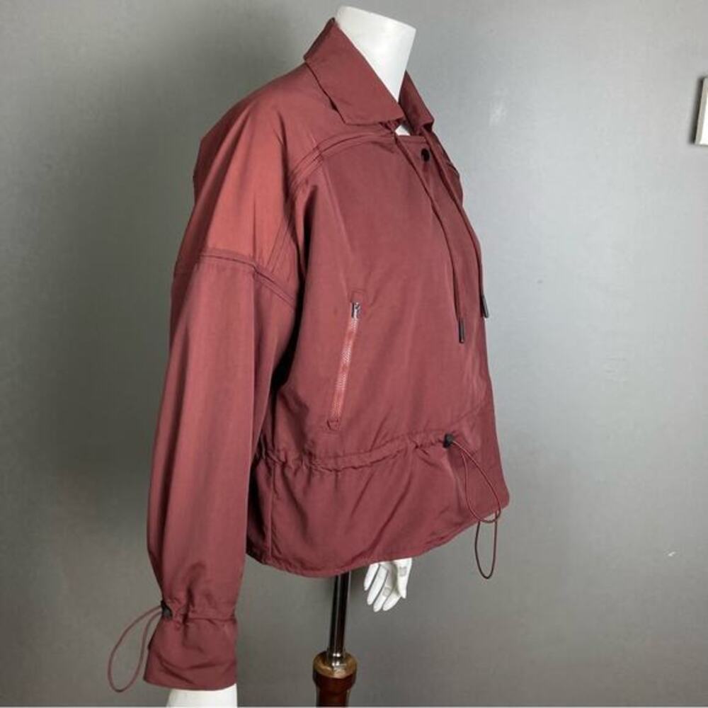 Athleta Jacket Small Spring Cropped Boxy Red Maro… - image 4